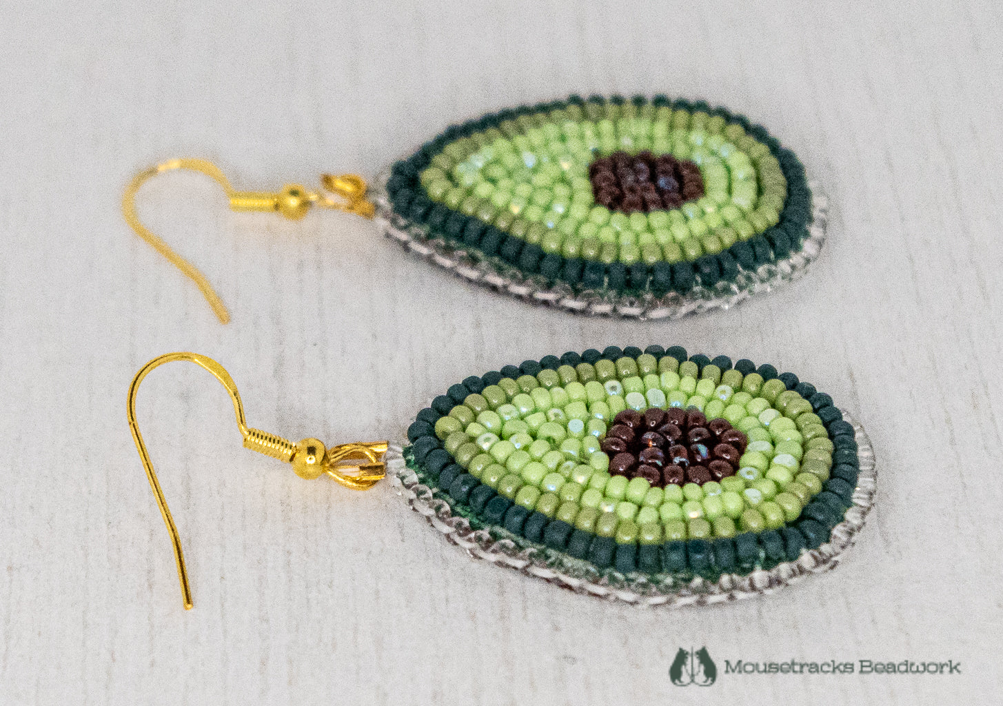 Beaded Avocado Earrings