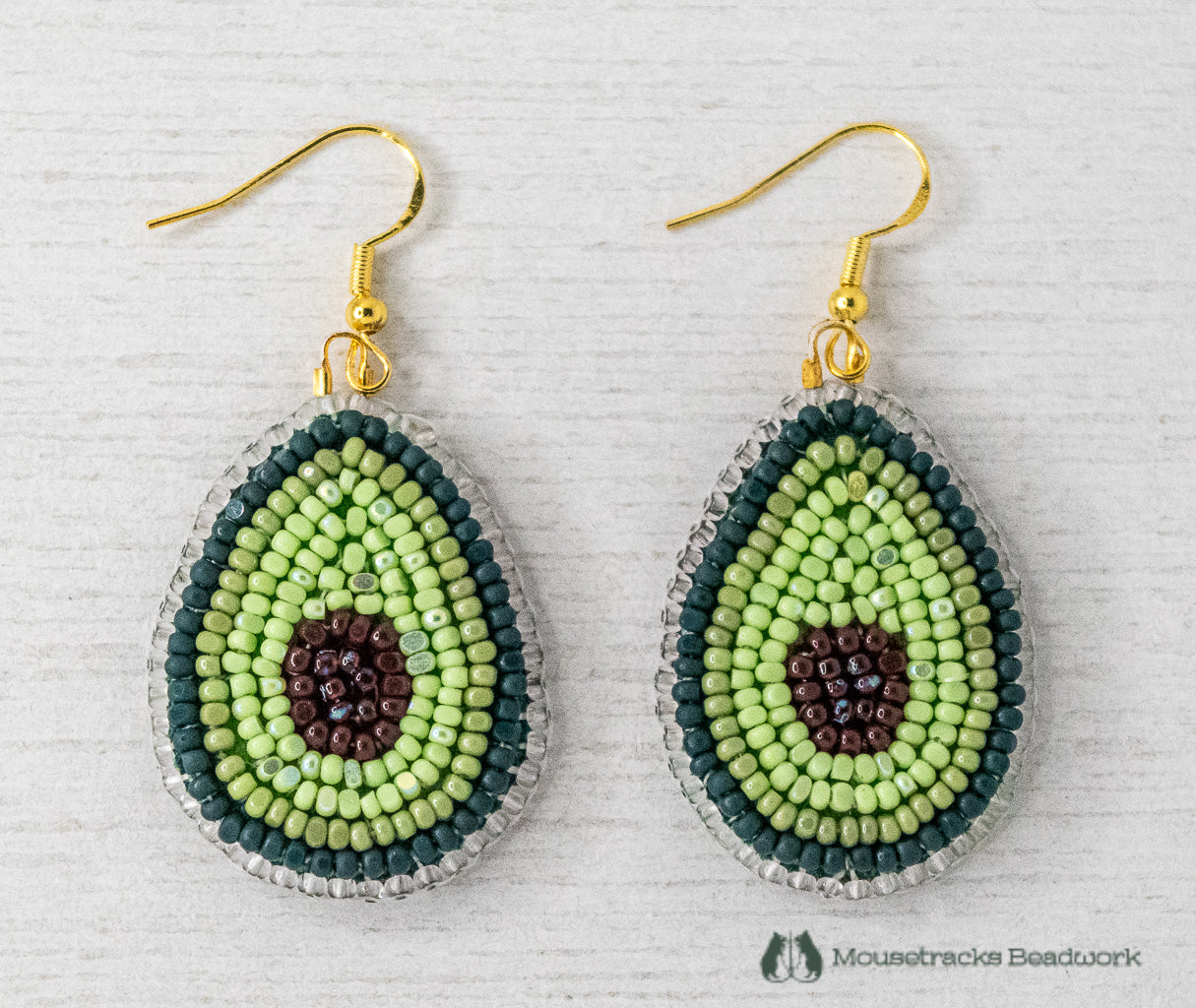 Beaded Avocado Earrings