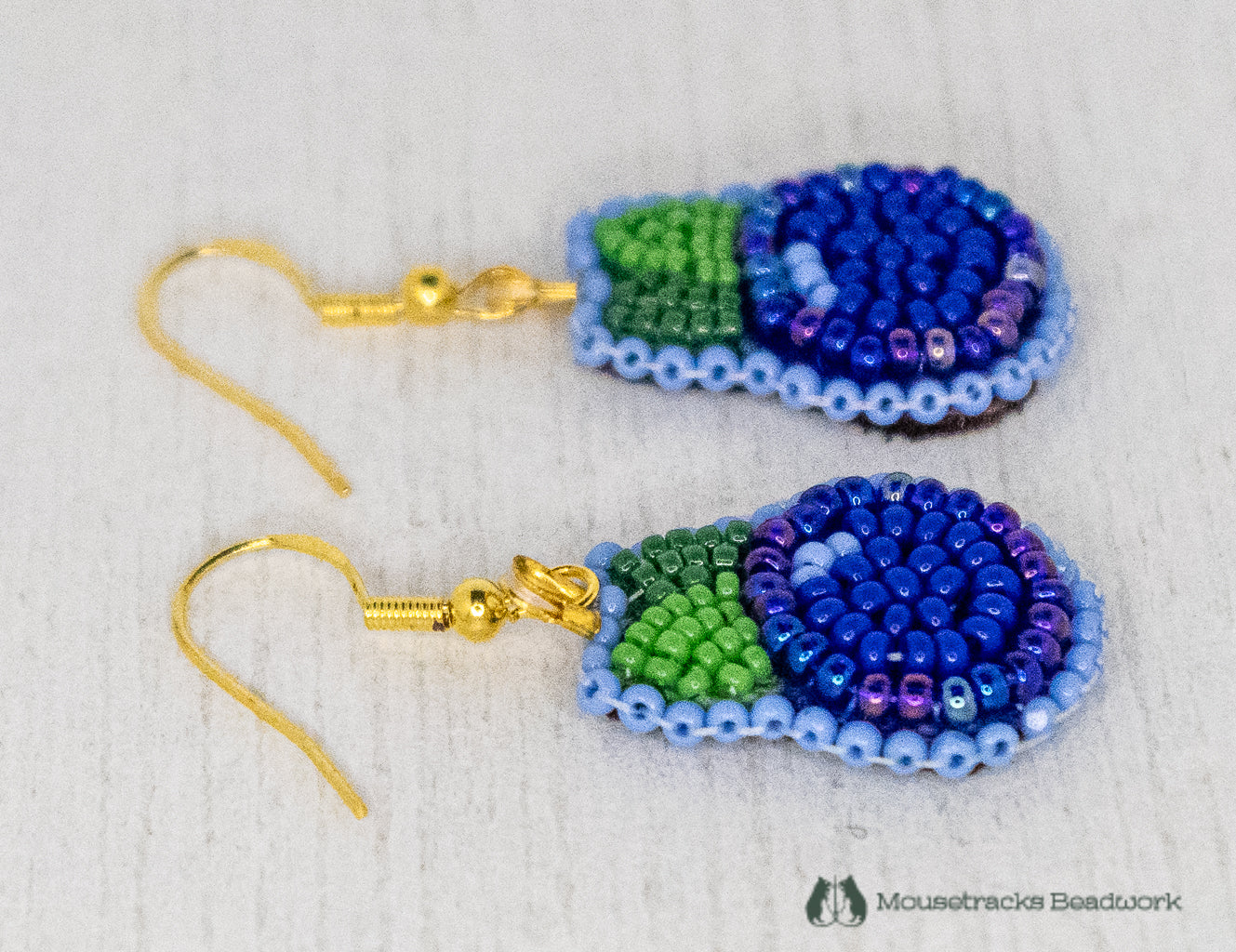 Beaded Blueberry Earrings