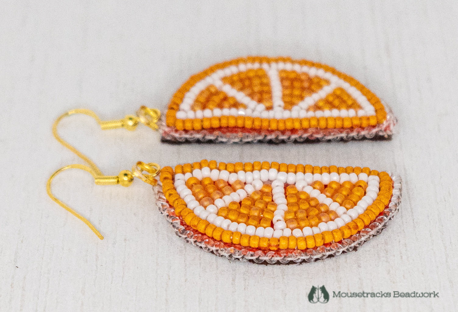 Beaded Orange Slice Earrings