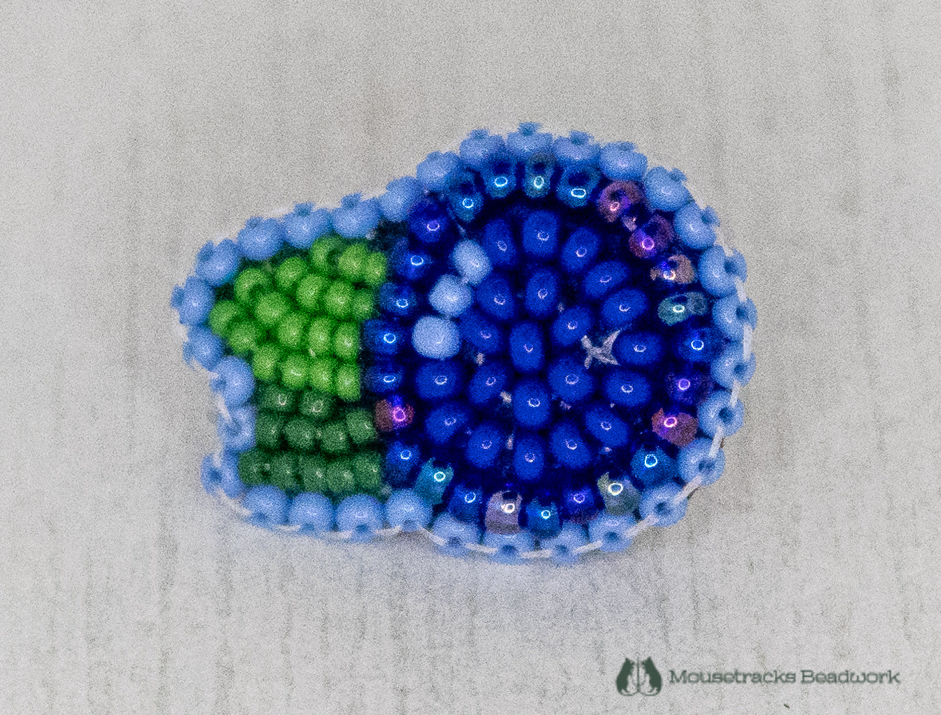 Beaded Blueberry Pin