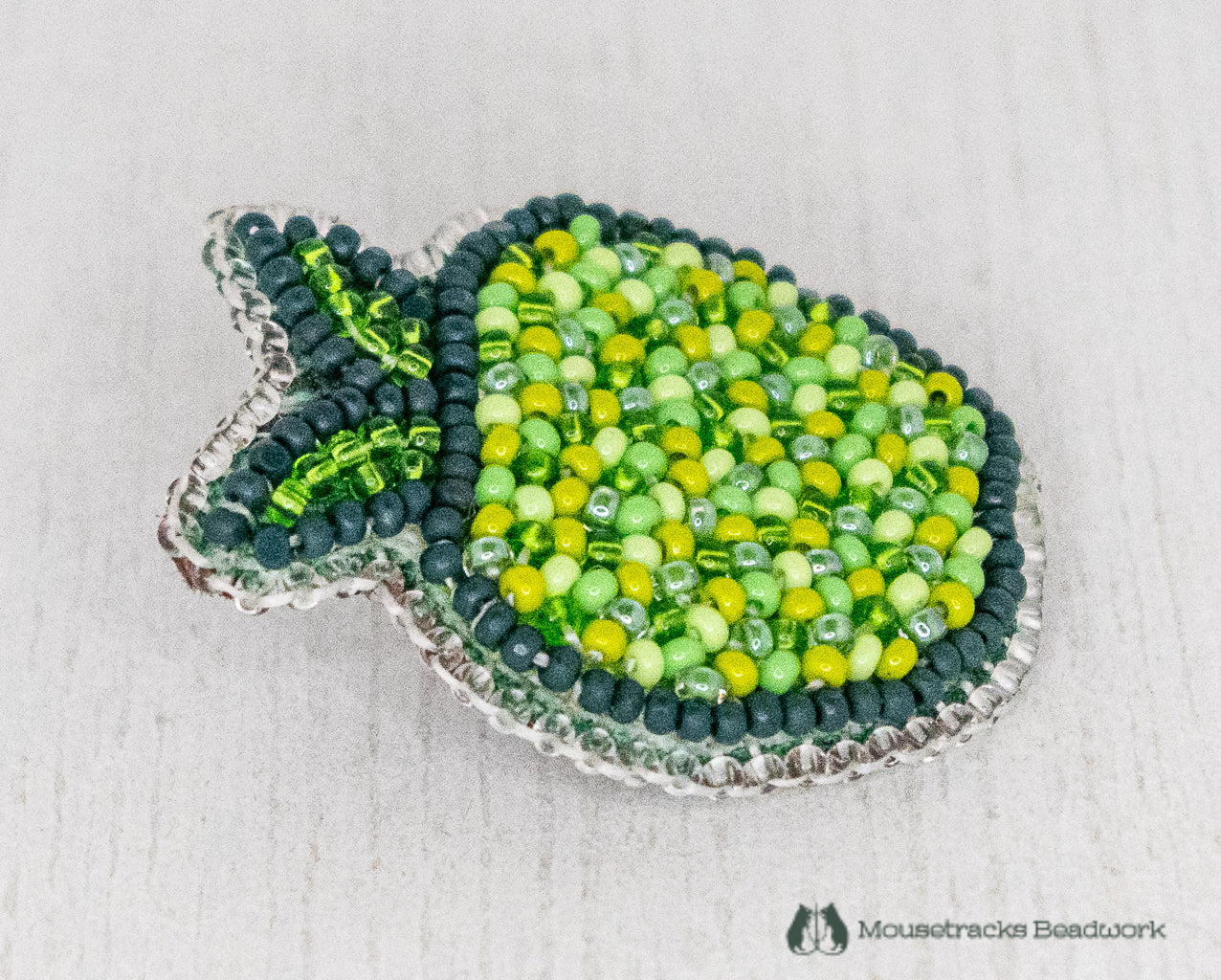 Beaded Green Apple Pin