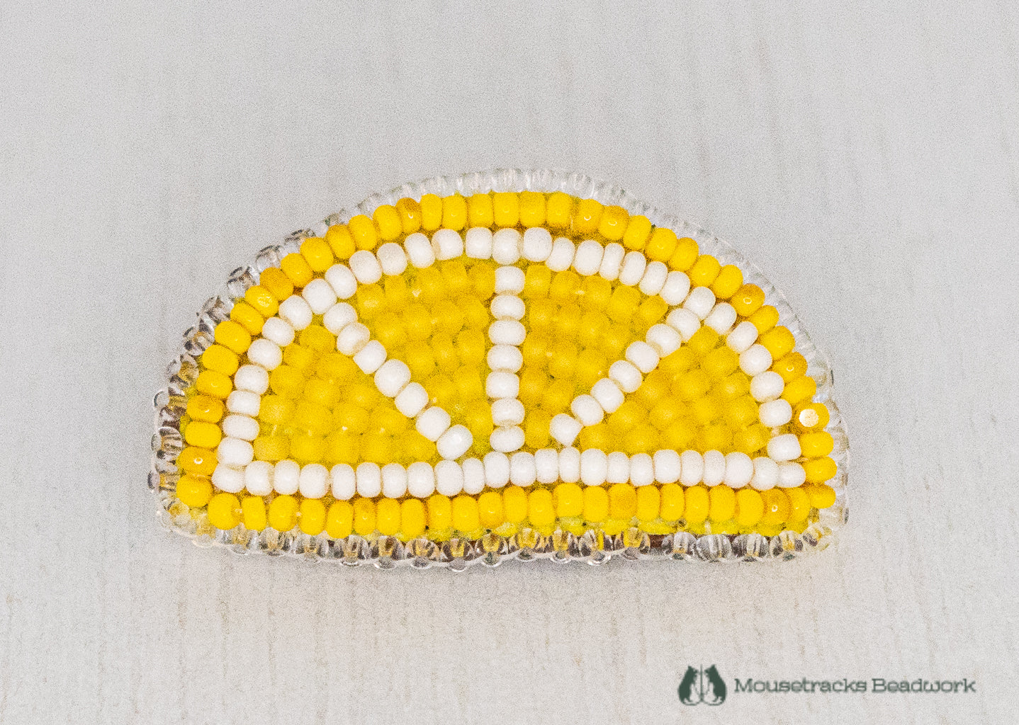 Beaded Lemon Slice Pin