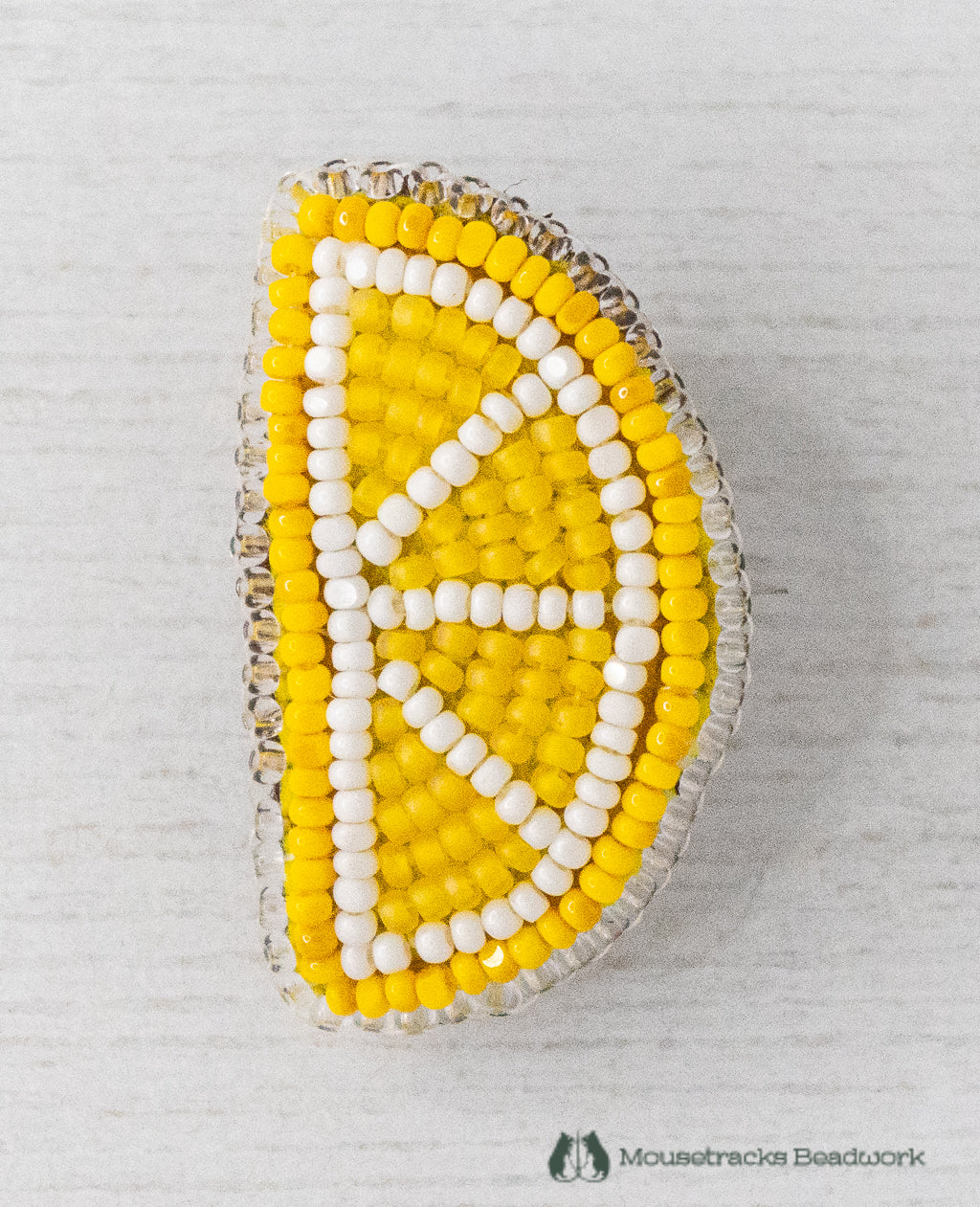 Beaded Lemon Slice Pin