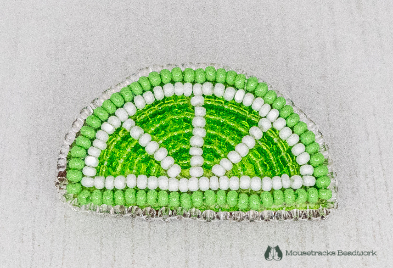 Beaded Lime Slice Pin