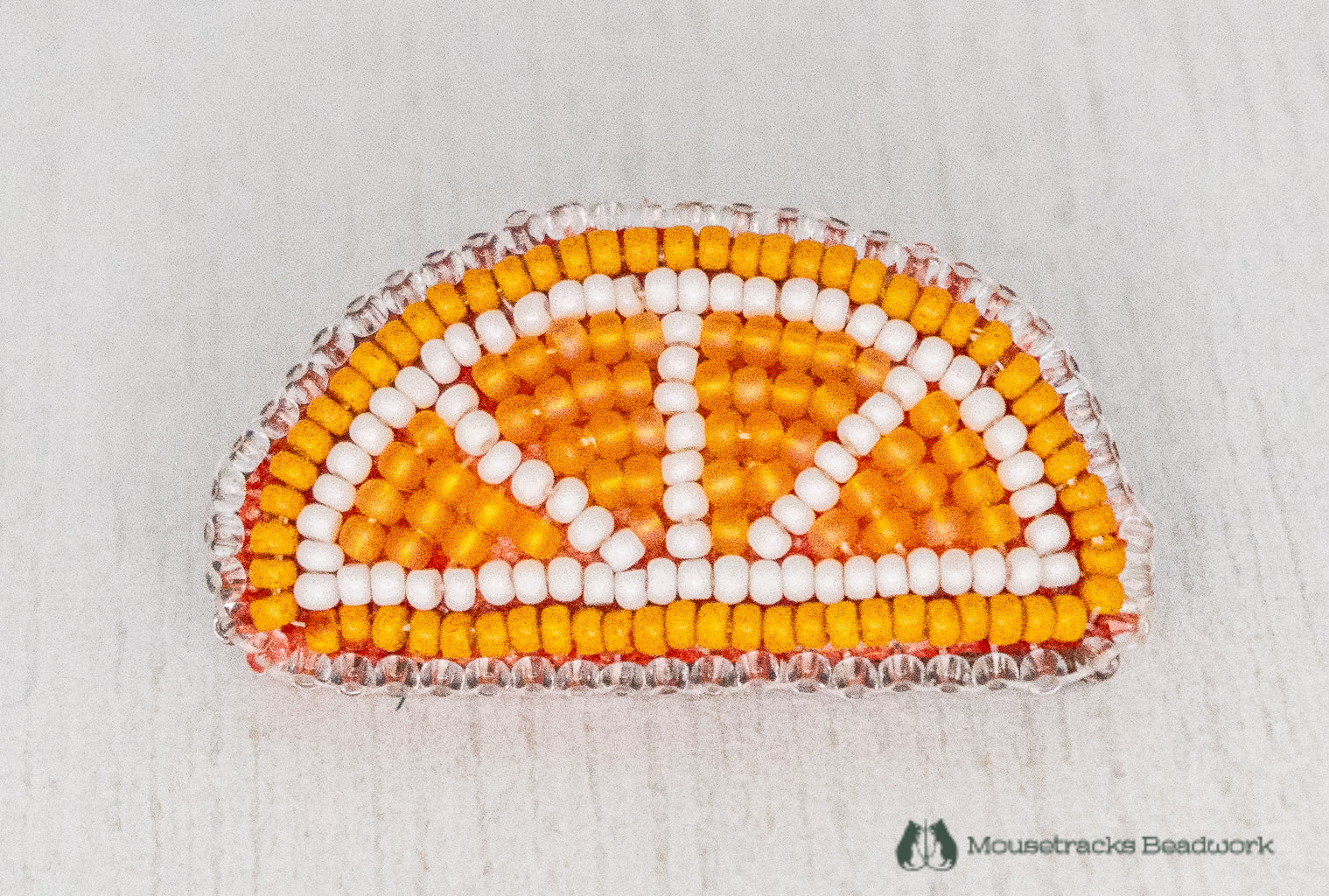 Beaded Orange Slice Pin