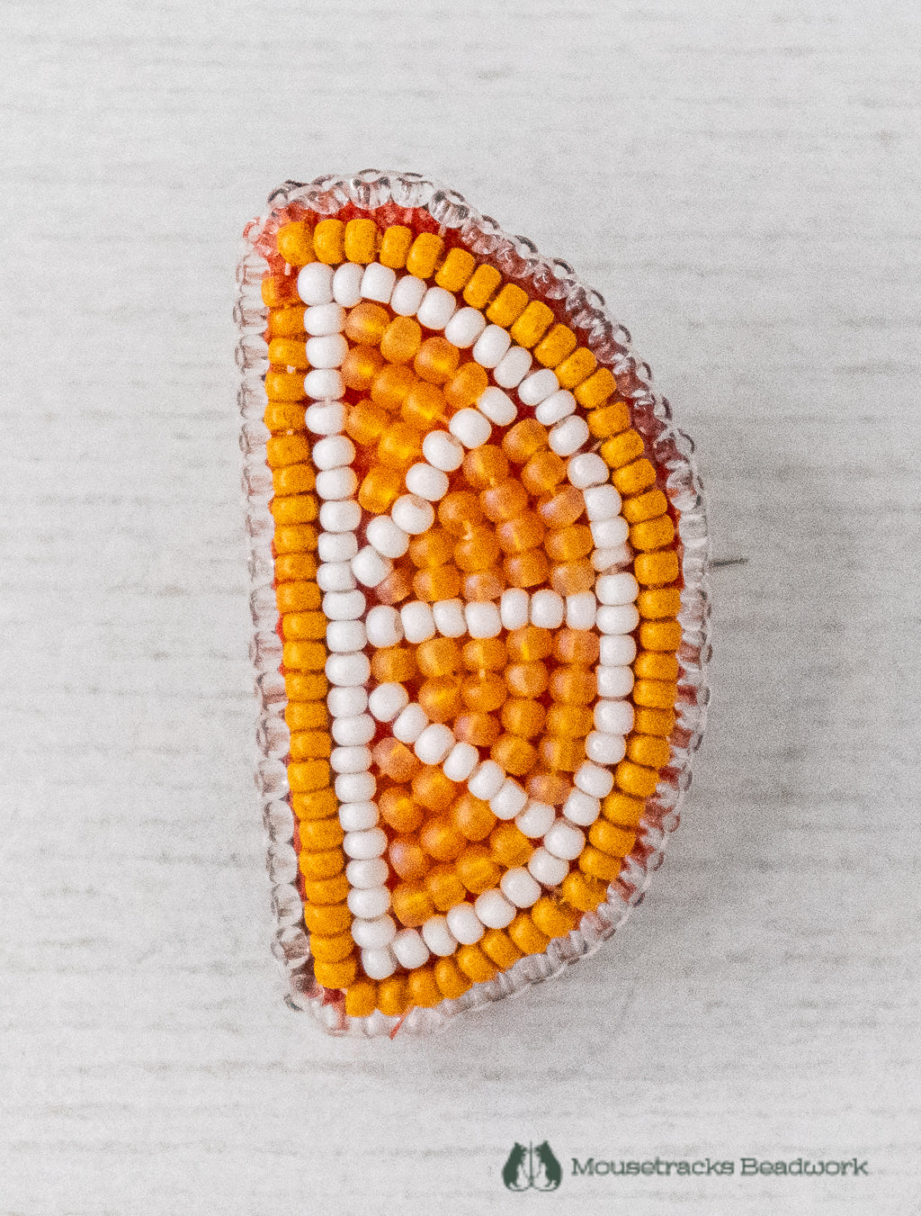 Beaded Orange Slice Pin