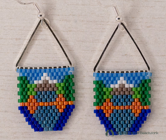 Beaded Nelson Big Orange Bridge (B.O.B.) Brick Stitch Earrings